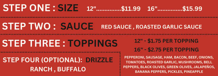 Grizzly Pizza & Wings menu page 1