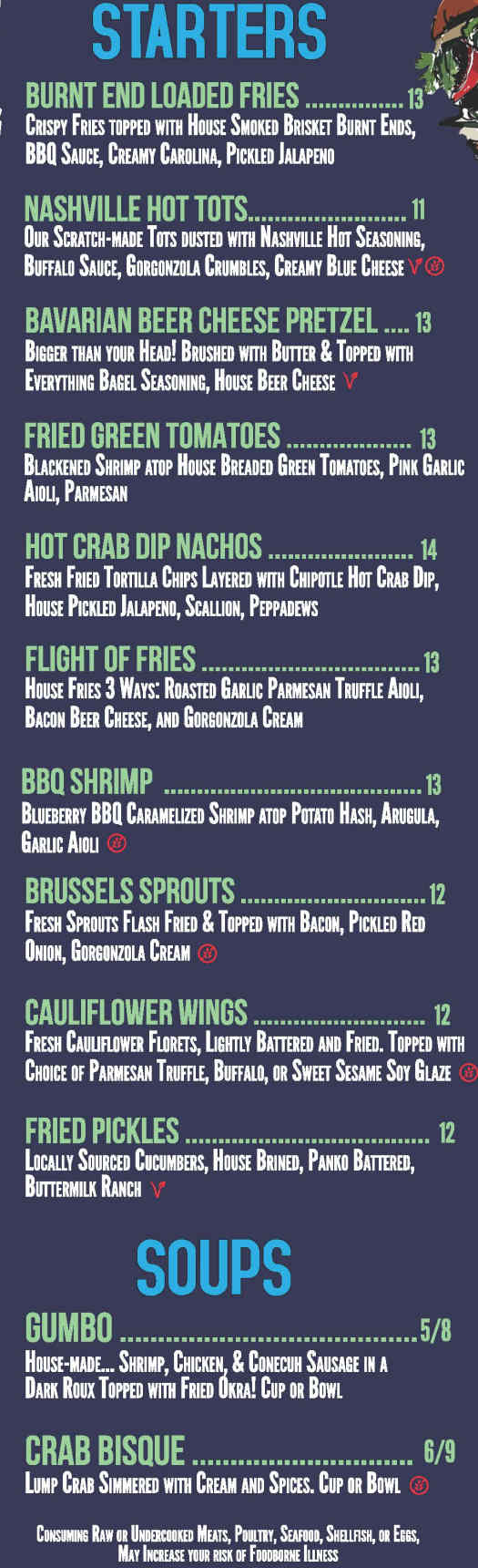 Bleus Burger menu page 1