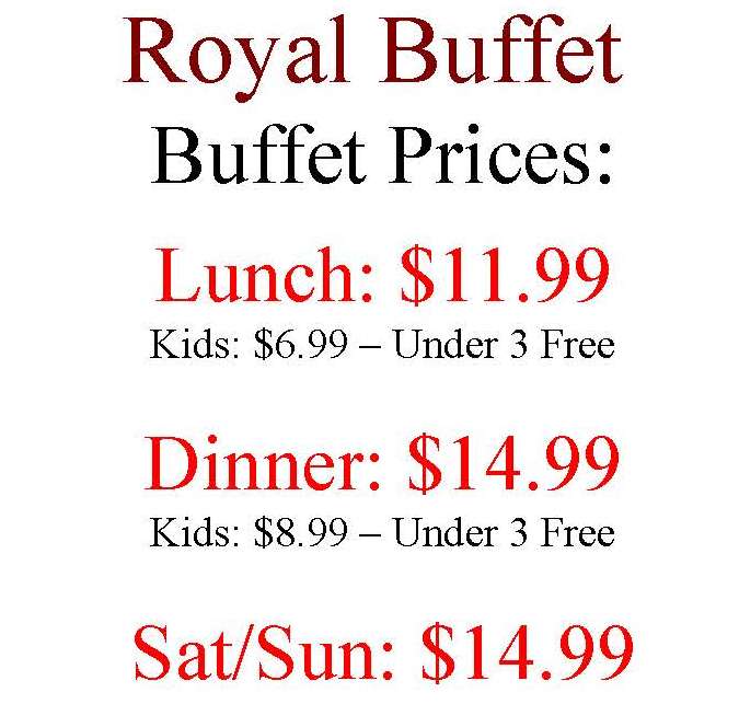 Royal Buffet menu page 1