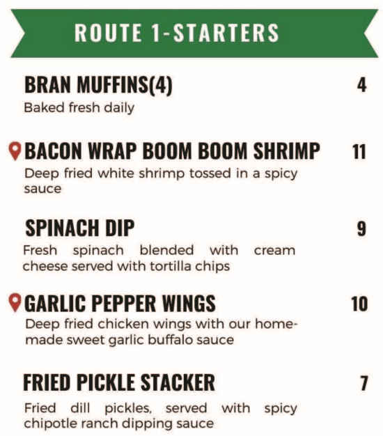 2059 Restaurant & Bar menu page 1