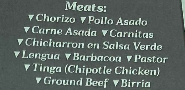 Garcias Food Truck menu page 1