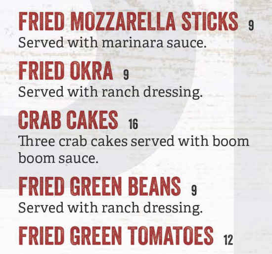 Angler's menu page 1