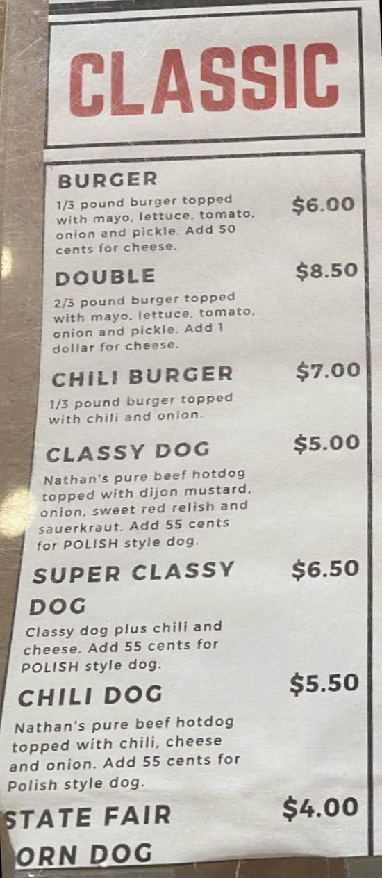 Bubbalu's menu page 1