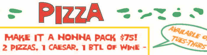 De La Nonna menu page 1