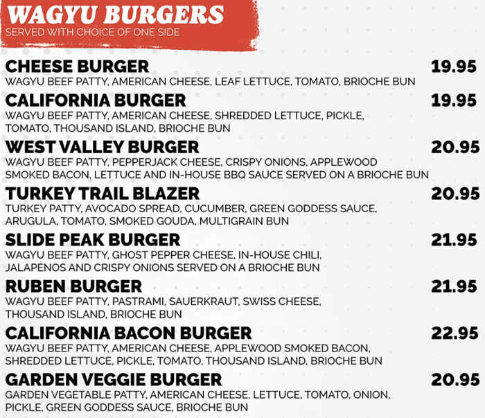 Skyline Taphouse menu page 1