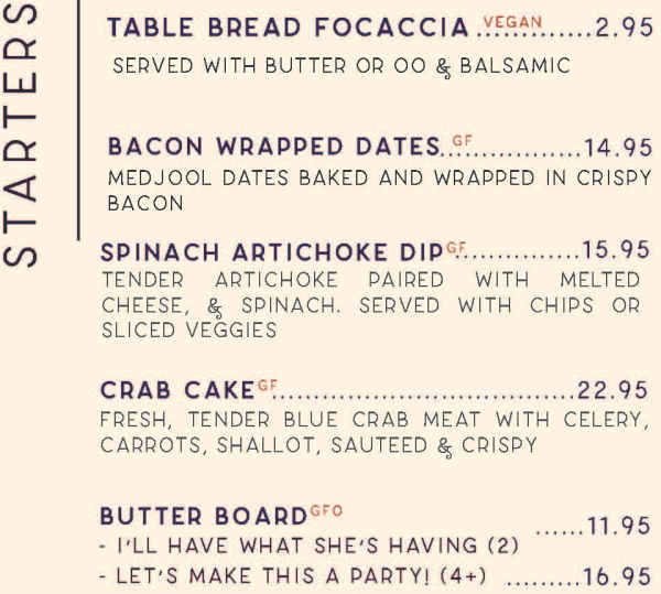 Stella Luna menu page 1