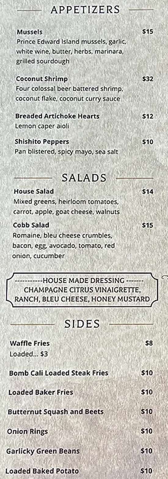 The Wooden Nickel menu page 1