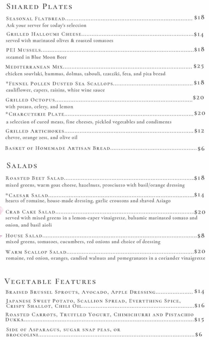 Kennebec Cafe menu page 1