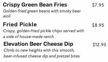 The Hive Estes Park Brewery menu page 1