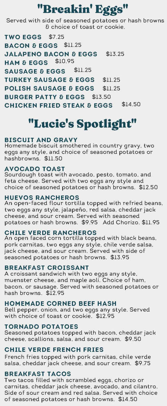 Whisk & Grind menu page 1