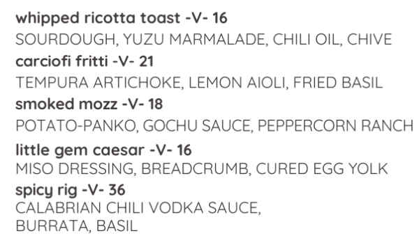 Coa Cocoa Beach menu page 1