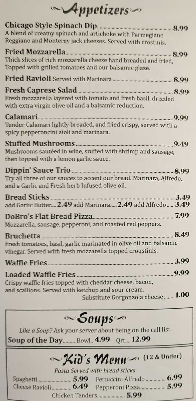 Dobro's Menu, DeLand, FL