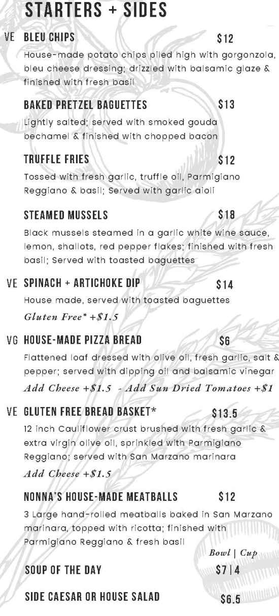 Urban Brick menu page 1
