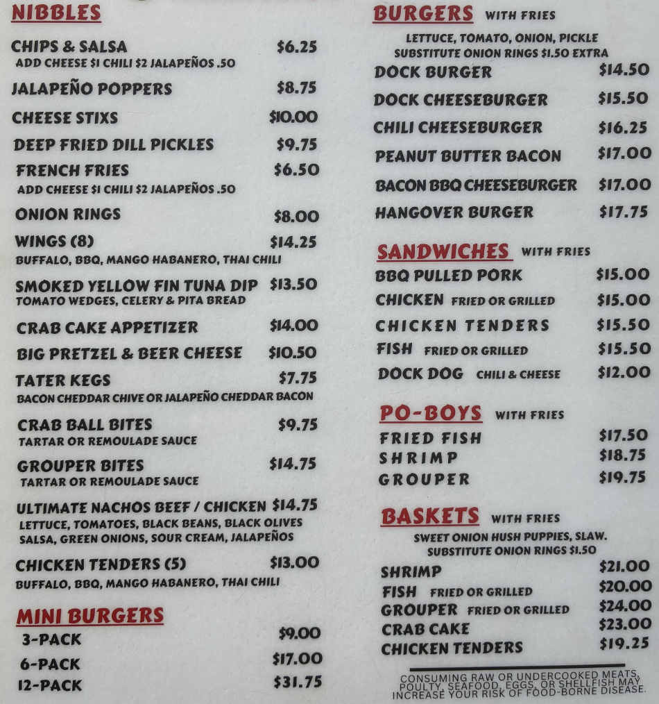 The Dock menu page 1