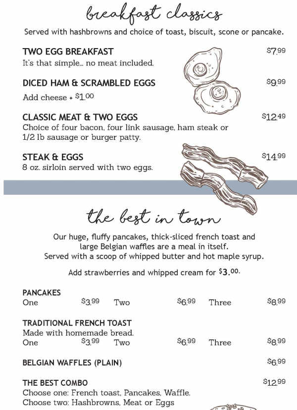 Jeri's Jumbo's Cafe menu page 1