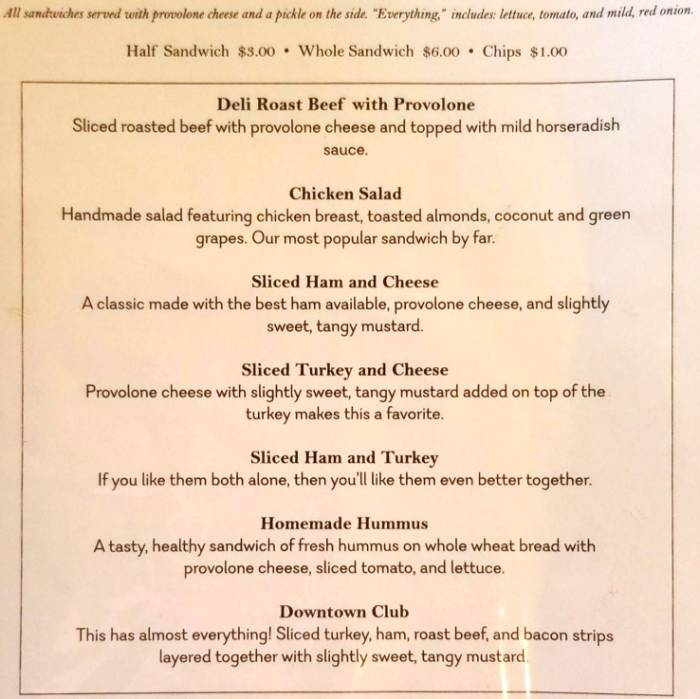 Sullivan Taylor Coffee House menu page 1