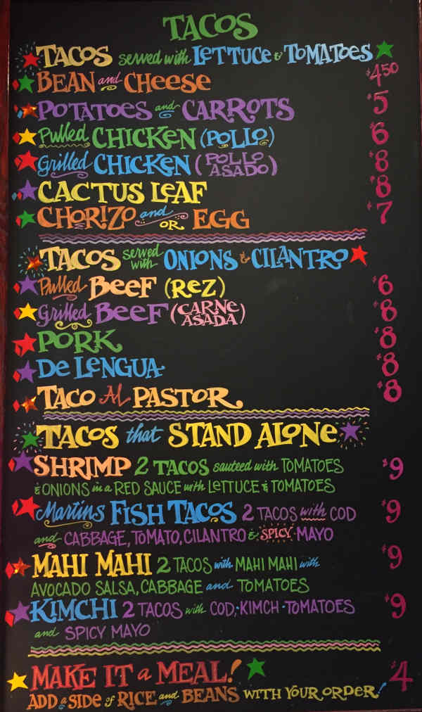 La Veracruzana menu page 1