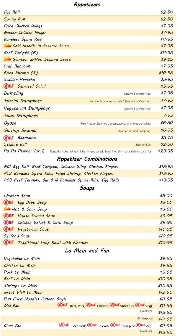 Great wall menu florence ma