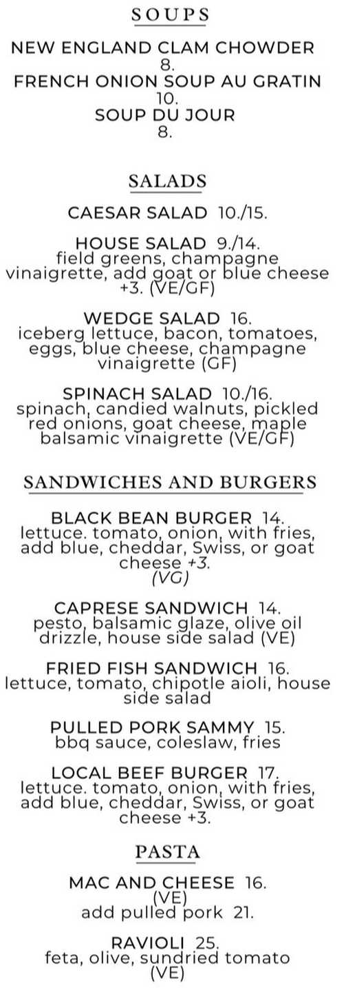 Gramercy Bistro menu page 1