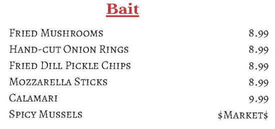 Anglers menu page 1