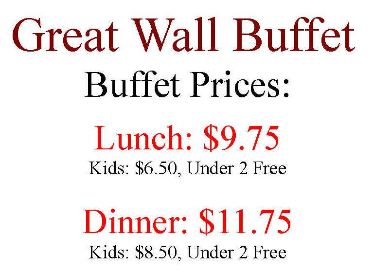 Great Wall Chinese menu page 1