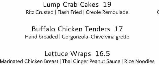 Harrington's By The Bay menu page 1