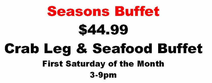 Seasons Buffet menu page 1