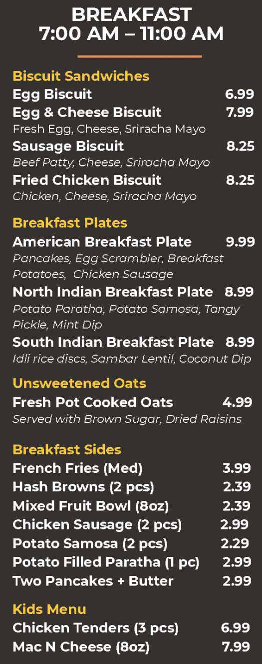 Dhaba 94 menu page 1