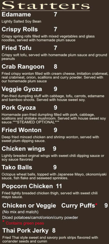 Bamee menu page 1