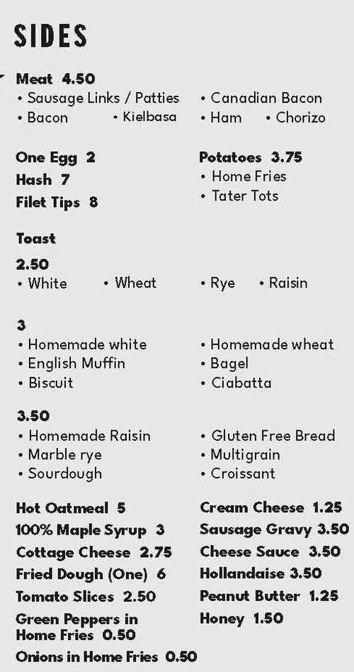 Lindy's Diner Menu, Keene, NH