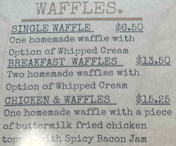 The Dinner Table menu page 1