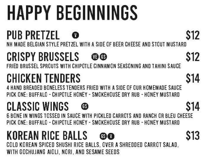 Rek-Lis Brewing Co menu page 1