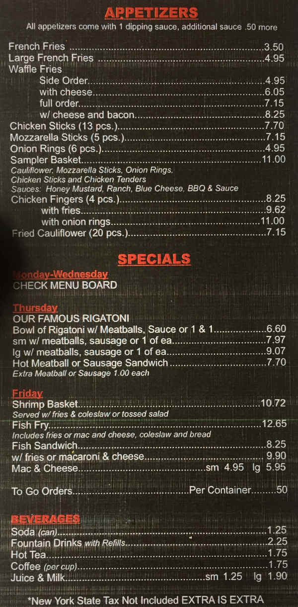 R&M Restaurant & Bar Menu, Corning, NY