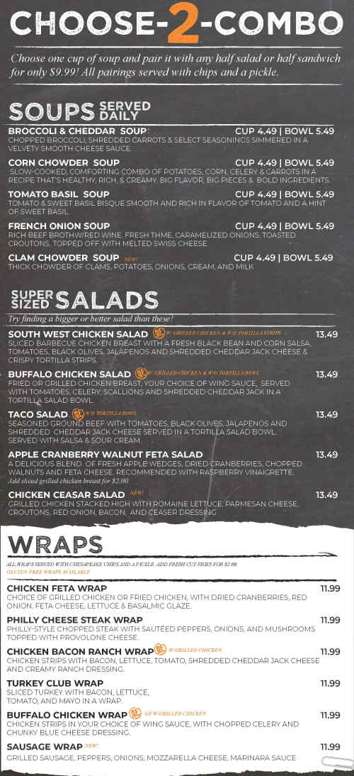 Tag's Restaurant menu page 1