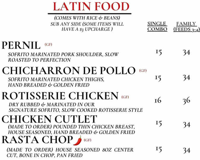 Crisol menu page 1