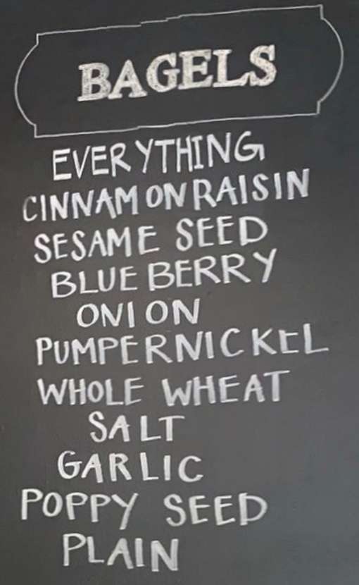 Bagels & Blarney menu page 1