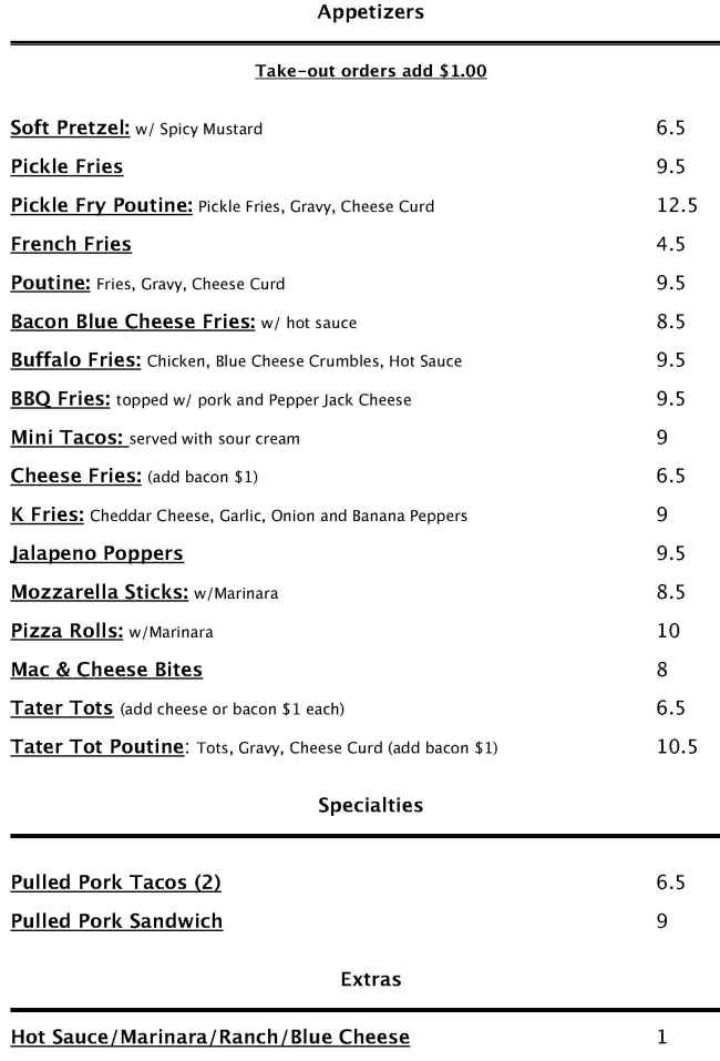 BJ's menu page 1