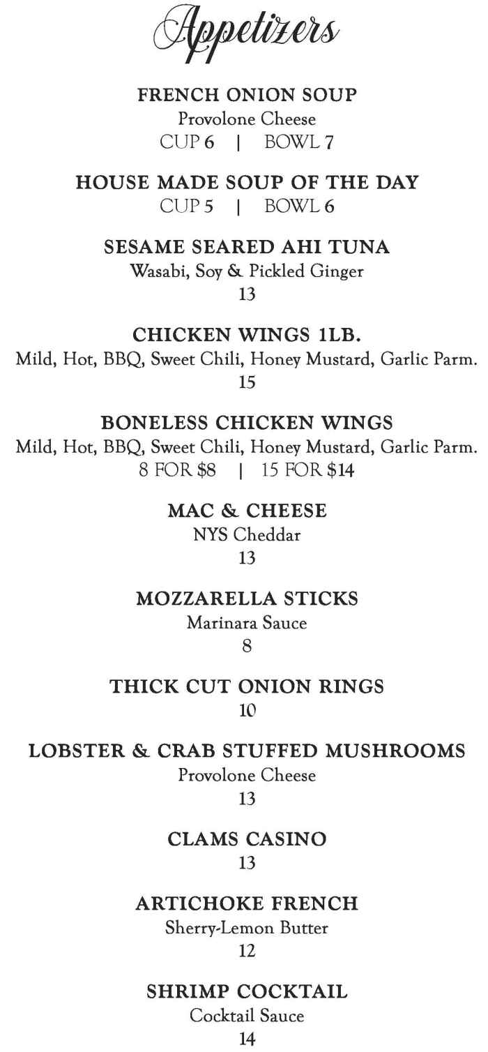 Yard of Ale menu page 1