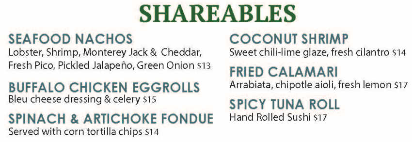 The Boatyard Grill menu page 1