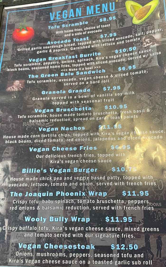 B-Side Grill menu page 1