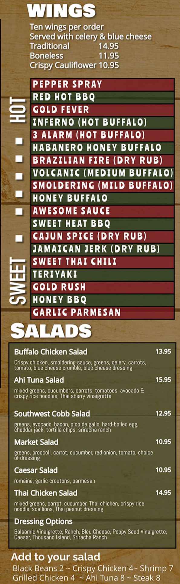 McGillicuddy's menu page 1