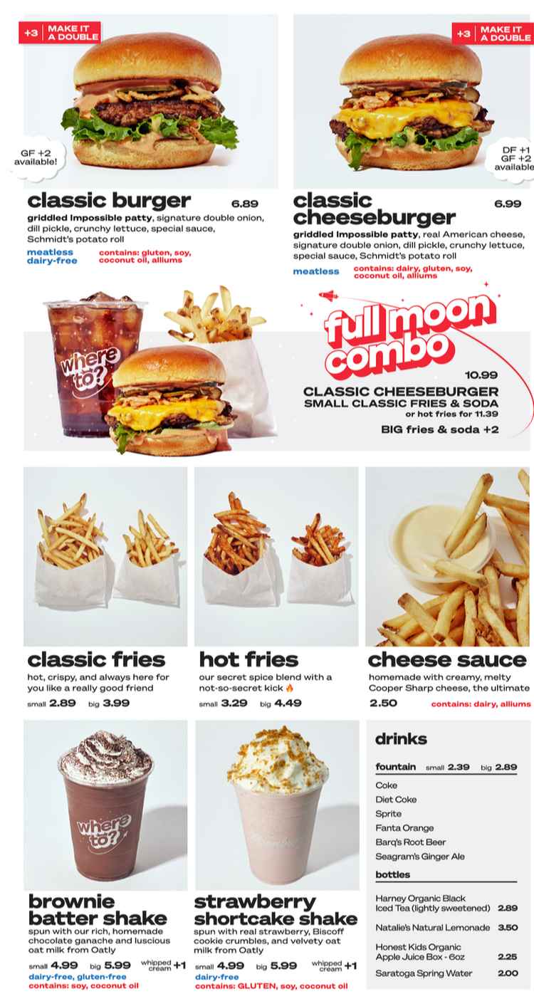 Moonburger menu page 1