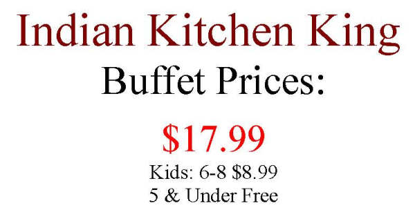 Indian Kitchen King menu page 1