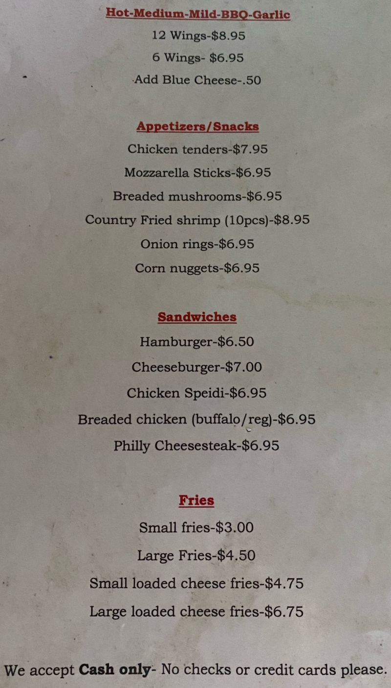 Rainbow Trail menu page 1