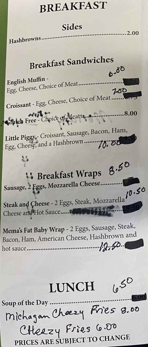 Memas menu page 1
