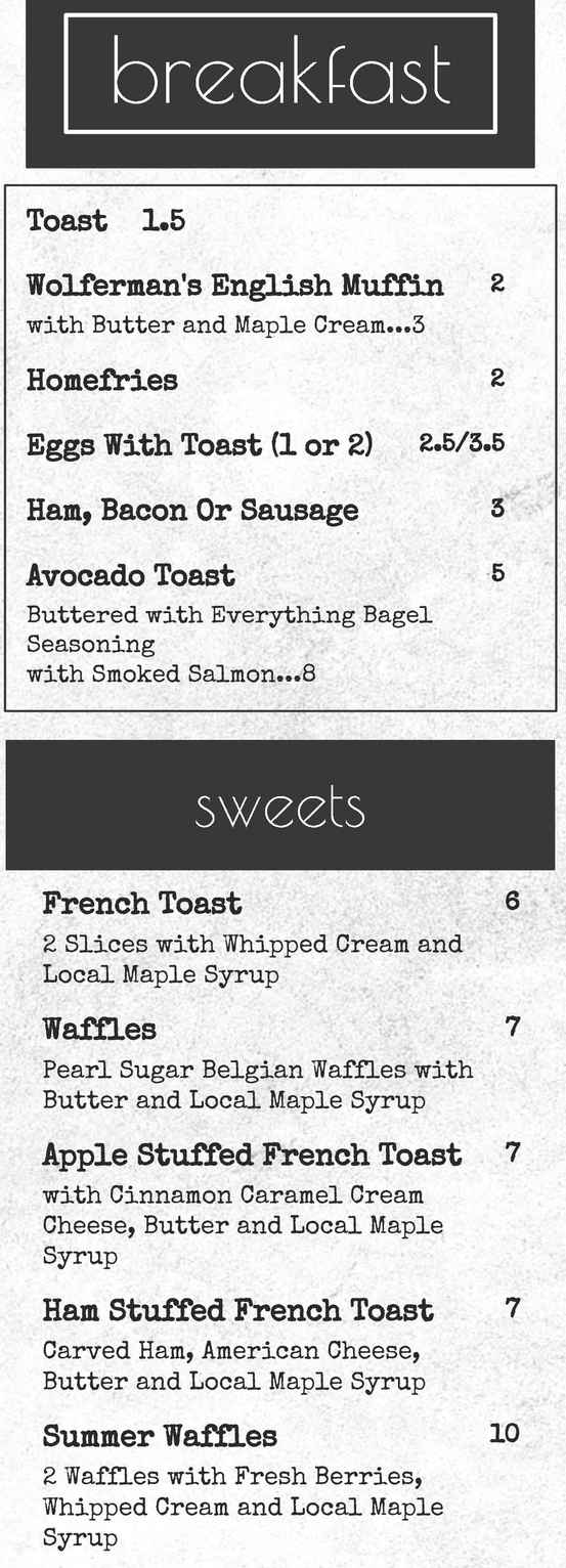 ADK Cavu Cafe menu page 1