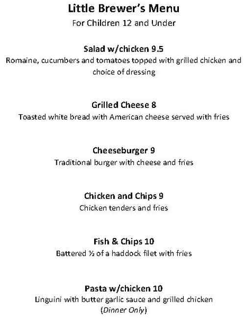 1812 Brewing Co Menu, Sackets Harbor, NY