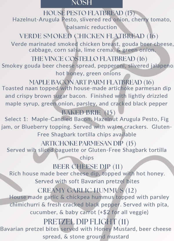 Athens Uncorked menu page 1