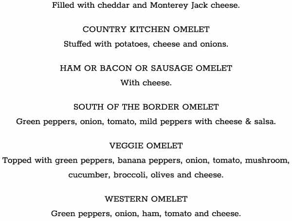 Tammy's Country Kitchen Menu, Nelsonville, OH