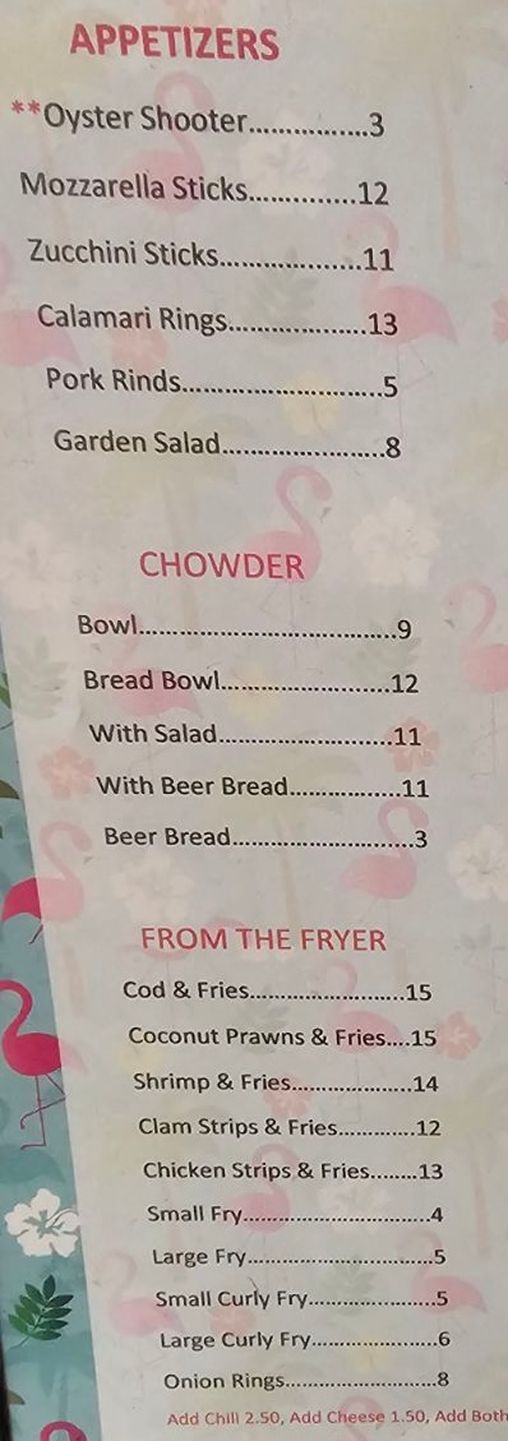 Big Kahuna menu page 1